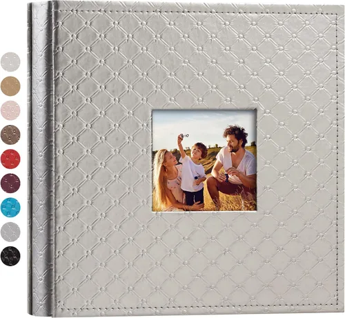 Miniatura 38 de Mublalbum Álbum de Fotos Pequeño 4x6 300 Fotos Cubierta de Cuero Libro de Fotos con Bolsillos Horizontales para Bebé Boda Aniversario y Familia Azul