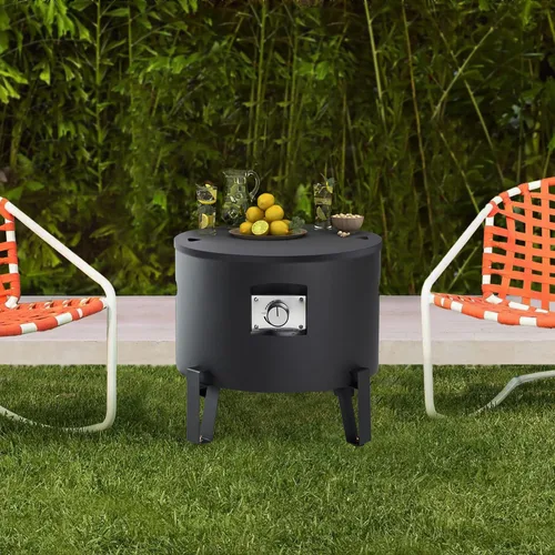 Miniatura 4 de BAIDE HOME Fogata de propano portátil para campamento RV de 50,000 BTU, redonda, 15 pulgadas de alto x 16 pulgadas de ancho, hoguera portátil de gas