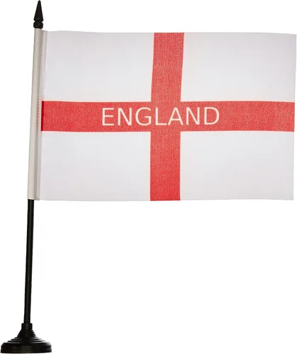 Miniatura 152 de United Kingdon Coat of arms Table Flag 5'' x 8'' - UK - British - England Desk Flag 21 x 14 cm - Black plastic stick and base - AZ FLAG Escudo