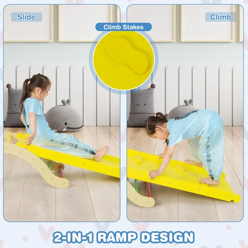 Miniatura 4 de HONEY JOY Arco de escalera de madera para escalar, escalera de escalada para niños 3 en 1 y tabla de columpio con almohadilla acolchada, juego