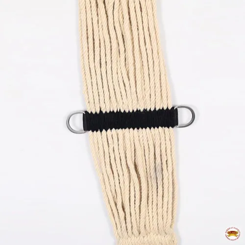 Miniatura 3 de HILASON Horse Western 27 Strand Double Weave Roper Cinch Off White Correa de circunferencia para silla de montar de espalda de caballos