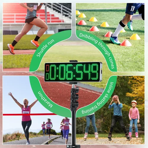 Miniatura 8 de Temporizador láser inalámbrico alimentado para sprints con soporte alto, sistema de temporizador de sprint láser, reloj de carrera con trípode