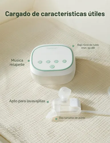 Miniatura 8 de Momcozy BreezyClear Pro™ Aspirador Nasal para Bebé, Succionador de Nariz de Grado Hospitalario de 75 kPa con 9 Niveles de Succión Ajustables