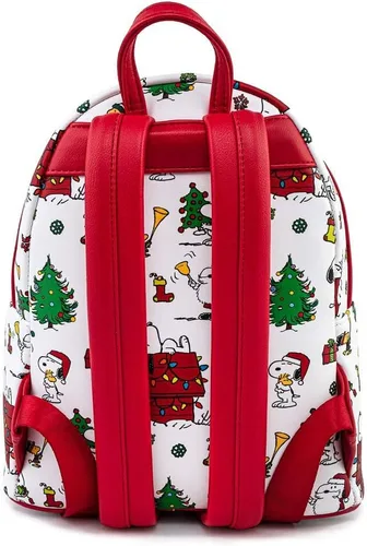 Miniatura 2 de Loungefly Peanuts Snoopy Holiday AOP - Bolso de hombro con doble correa para mujer Multi