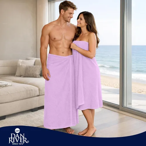Miniatura 45 de DAN RIVER Paquete de 2 sábanas de baño de 35x70 pulgadas, sábanas de baño jumbo acanaladas para adultos, toallas grandes gruesas y absorbentes