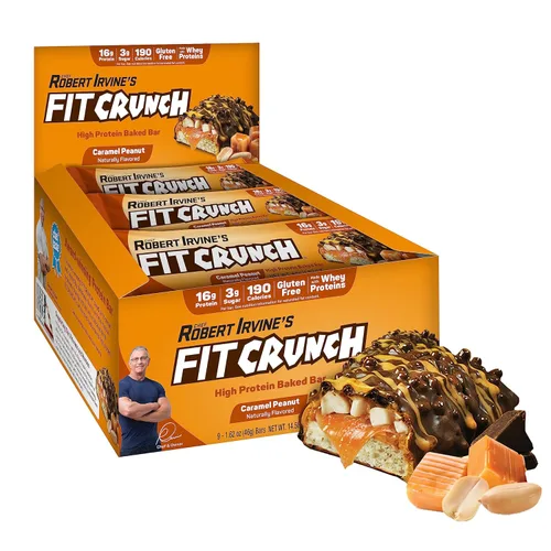 Miniatura 14 de FITCRUNCH - Barras de proteínas para aperitivo de tamaño snack, barra horneada de 6 capas, 4 g de azúcar, sin gluten y centro suave de pastel