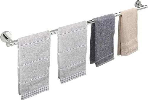 Miniatura 11 de TocTen - Barra de toalla de baño. Soporte de toalla de baño de acero inoxidable grueso SUS304, barra de toalla resistente para cuarto de baño