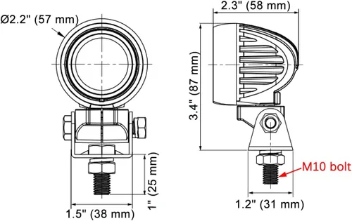 Miniatura 2 de Raycharm Offroad - Vainas de luz antiniebla LED redondas de 2 pulgadas para motocicleta, haz de inundación de largo alcance blanco frío de 6000 K