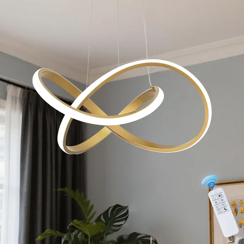 Miniatura 14 de MAYNA Moderno candelabro de anillo para comedor, lámpara colgante LED regulable con control remoto, lámpara irregular para isla de cocina sobre Negro
