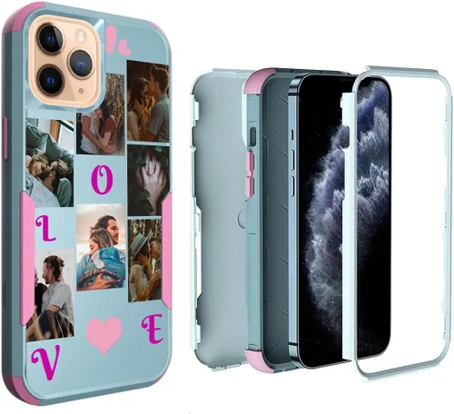 Miniatura 30 de Funda de fotos personalizada para iPhone 11 Apple Phone Plaid Collage - Imagen personalizada para hacer fotos en 3 híbridos gruesos resistentes