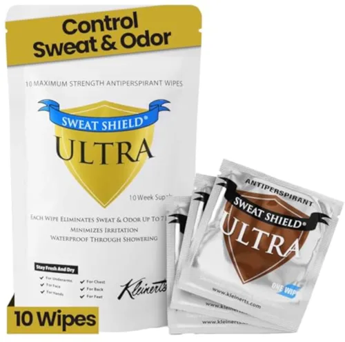 Almohadillas antitranspirantes Sweat Shield Ultra con resistencia clínica probada para reducir el sudor hasta 7 días con cada uso (10 unidades por