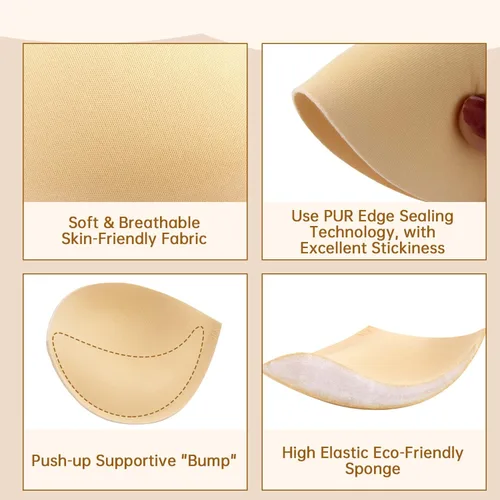 Miniatura 6 de Almohadillas de brasier para mujer, inserciones push-up KSang coser en los potenciadores de pecho añade 1-2 tamaños de taza al instante AB, C Cup
