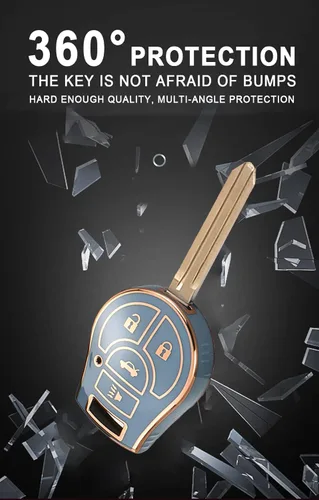 Miniatura 5 de Funda para llavero de 4 botones para Nissan March Tiida Altima Sentra Armada Cube Juke Maxima Pathfinder Rogue 2012 Versa Funda para llave Nissan