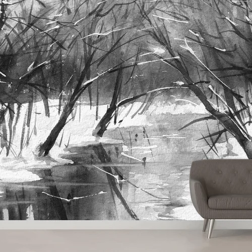 Miniatura 24 de SIGNWIN Adhesivo mural removible para pared, acuarela, pastel, tormenta, nube, lago, pantano, naturaleza, desierto, bellas artes, duotono, paisaje