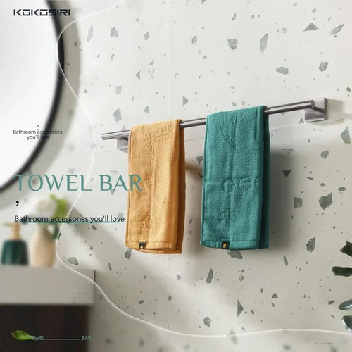 Miniatura 4 de KOKOSIRI Toallero de 24 pulgadas para baño, toallero de mano, toallero, anillo de toalla de níquel cepillado B4005BR-L24+B3008BR