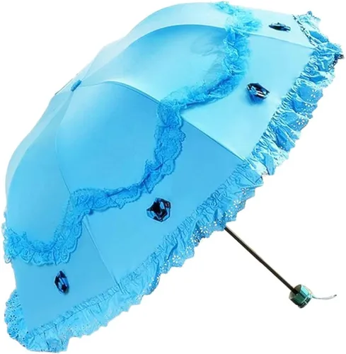 Miniatura 25 de Honeystore Paraguas plegable a prueba de rayos ultravioleta Princess Lace Parasol con cúpula anti-UV