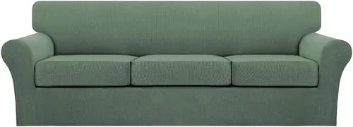 Miniatura 46 de Turquoize 2 fundas para sillas de sala de estar, funda de sofá con fundas de cojín individuales, funda de muebles para sillas (silla, beige biscotti)