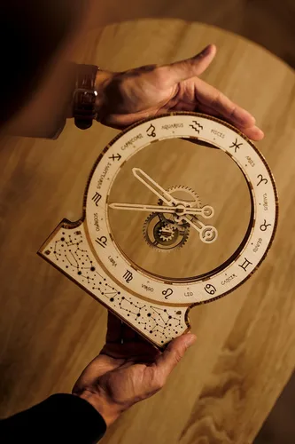 Miniatura 3 de Wood Trick Reloj cinético moderno, rompecabezas de madera 3D para niños y adultos, diseño estético de mecanismo mágico, kits de modelos de bricolaje