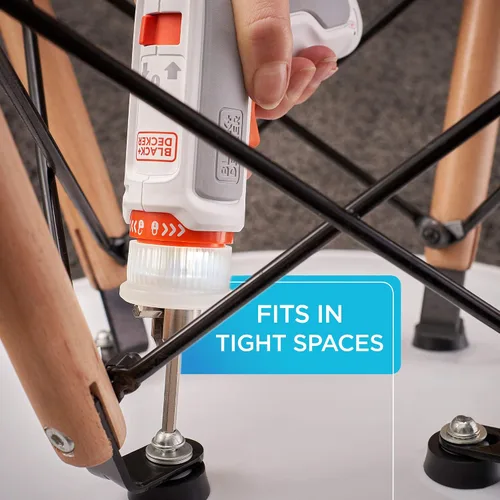 Miniatura 5 de beyond by BLACK+DECKER - Destornillador inalámbrico de 4 V MAX*, hexagonal, en forma de L, puntas surtidas de 2 pulgadas (BCRTA601WAPB), color blanco