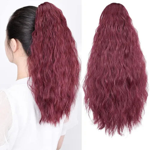 Miniatura 272 de Extensiones de cola de caballo de cabello rubio, extensiones de cola de caballo para mujer, pinza de extensiones de cabello rizado de 12 pulgadas