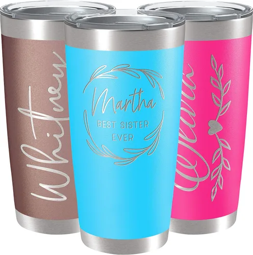 Miniatura 27 de Vasos personalizados, vaso de acero inoxidable de 20 onzas con tapa 13 diseños diferentes Tazas personalizadas de pared doble aisladas para café