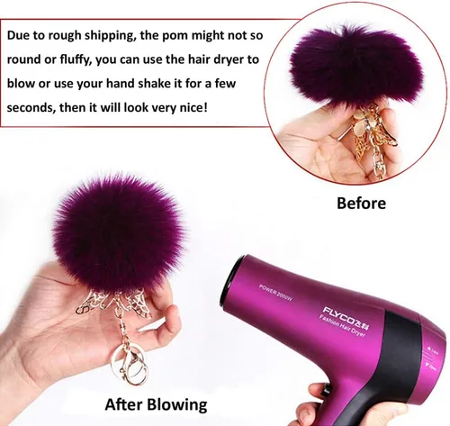 Miniatura 5 de Furling Pompoms 12 pompones de piel sintética de mapache esponjoso con botón de presión para sombreros de punto, bufandas, accesorios de 5.5 Gris