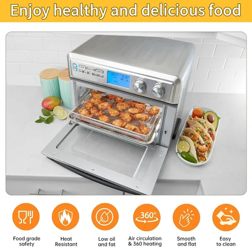 Miniatura 6 de Repuesto para freidora de aire para Cuisinart TOA-95 Breville BOV900BSS Black & Decker horno tostador de 8 rebanadas, 14.5 x 11.6 pulgadas, bandeja