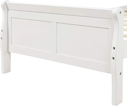 Miniatura 6 de Base de cama de madera, tamaño individual, plataforma con cabecero, estribo, soporte de listones de madera, base de colchón, muebles de dormitorio