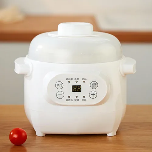 Miniatura 2 de Olla eléctrica para estofado de 1 litro, 200 W, revestimiento de cerámica, versátil olla caliente con reserva de temporizador, mantenimiento cálido
