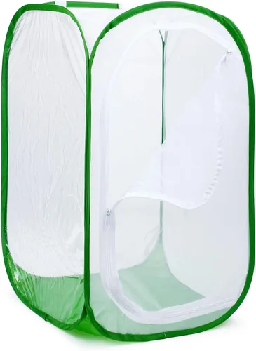 Miniatura 2 de Hábitat de 48 pulgadas RESTCLOUD, jaula terrario de red para insectos plegable, para mariposa monarca de 28 x 28 x 48 pulgadas.