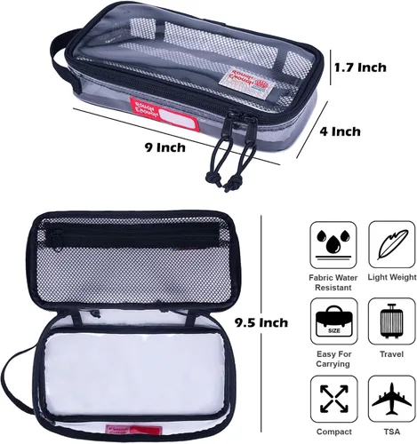 Miniatura 6 de Rough Enough Clear Neceser Aprobado por la TSA Bolsa de Maquillaje Transparente Conjunto de Bolsa de Maquillaje, Gris, Neceser transparente Rough