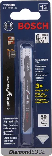 Miniatura 3 de BOSCH T130DG - 1 pieza de diamante de grano 30 para hojas de sierra caladora con vástago en T de baldosas duras (paquete de 2)
