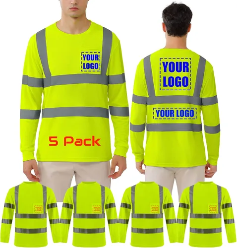 Miniatura 14 de BeautyWill Camisa de seguridad con logotipo personalizado Hi Vis Class2 Camisa reflectante de alta visibilidad con bolsillo Camisa de trabajo