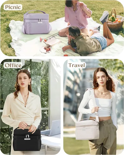Miniatura 8 de HOMESPON Lonchera para Mujeres y Hombres - Bolsa de almuerzo aislada impermeable, ligera, bolsa enfriadora para el trabajo, picnic, viaje