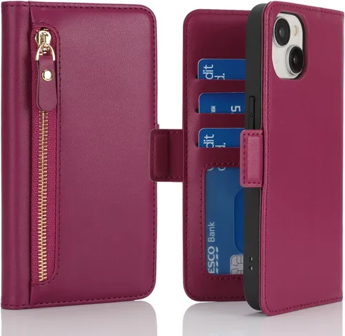 Miniatura 15 de Havaya Funda para iPhone 14 y 13 (6.1) compatible con cartera MagSafe con tarjetero - Funda magnética desmontable 2 en 1 - Ranuras para tarjetas