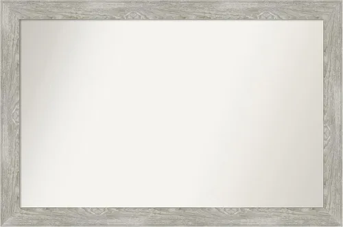 Miniatura 214 de Amanti Art Espejo de baño gris para sobre el fregadero, 31 x 48 pulgadas, espejo de tocador rectangular estrecho de color gris, marco de madera