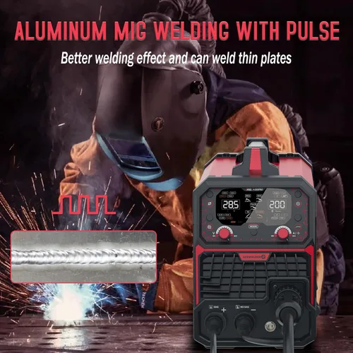Miniatura 3 de ACEWELDER Soldador MIG de aluminio con pulso 200A 7 en 1 gas MIG/pulso MIG/pulso MIG/núcleo de flujo sin gas/palo/elevación TIG/soldadura por