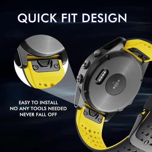 Miniatura 3 de NotoCity Correa de reloj de silicona de 0.866 in para Garmin Fenix 6, banda de ajuste rápido de 0.866 in para Fenix 8/8 Pro 1.850 in/Fenix 7/Fenix