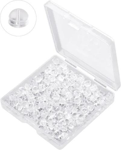 Miniatura 9 de Respaldos de Aretes de Goma Suaves y Transparentes para Aretes de Botón Respaldos de Aretes de Silicona Hipoalergénicos Tope de Repuesto