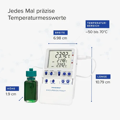 Miniatura 5 de Traceable Termómetro de registro de datos: 1 sonda de botella de plástico