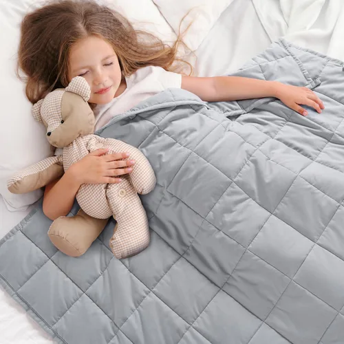 Miniatura 25 de Kivik Manta con peso de 3 libras, transpirable, pequeña y pesada, para dormir y relajarse, para cama, sofá, hogar, escuela, lavable a máquina