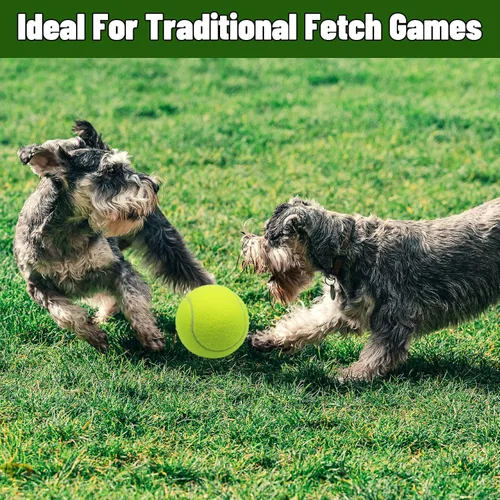 Miniatura 6 de Magicorange Pelotas de tenis grandes para perros, paquete de 6 pelotas de tenis grandes de 4 pulgadas, juguete masticable para mascotas, pelotas