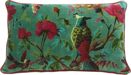 Miniatura 16 de Funda de cojín con flores de terciopelo para sofá, cojín bohemio colorido, con diseño de pájaro, estilo chic bohemio, acento indio, hecho a mano