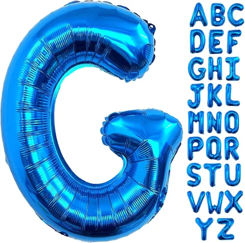 Miniatura 11 de Lovoir Globos azules grandes de 40 pulgadas con letra C de gran tamaño, globo de helio de aluminio de Mylar para decoración de fiesta de cumpleaños
