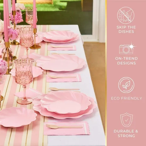 Miniatura 6 de Sophistiplate Platos de cena compostables ecológicos – Hecho de fibra de madera de bambú y caña de azúcar – Platos biodegradables y desechables