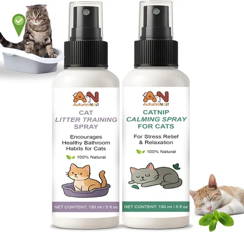 Miniatura 11 de Spray de entrenamiento de arena para gatos, paquete de 2 (10.1 onzas líquidas en total) – 5.1 fl oz cada atractor natural para gatos y gatitos
