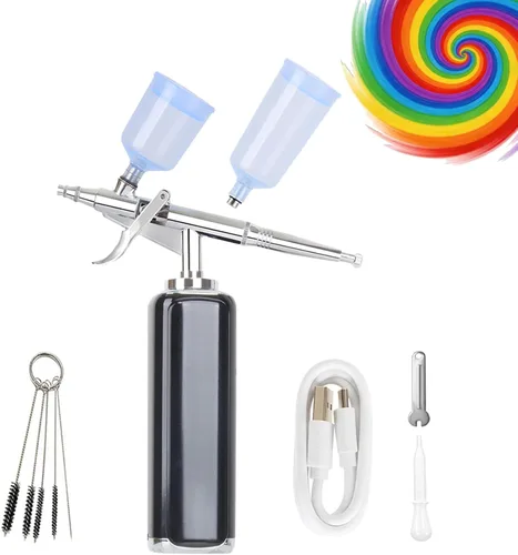 Miniatura 3 de Kit de Aerógrafo de Alto Flujo de Aire, Compresor de Aerógrafo Portátil, Aerógrafo Inalámbrico Recargable, Mini Aerógrafo, Pistola de Aerógrafo