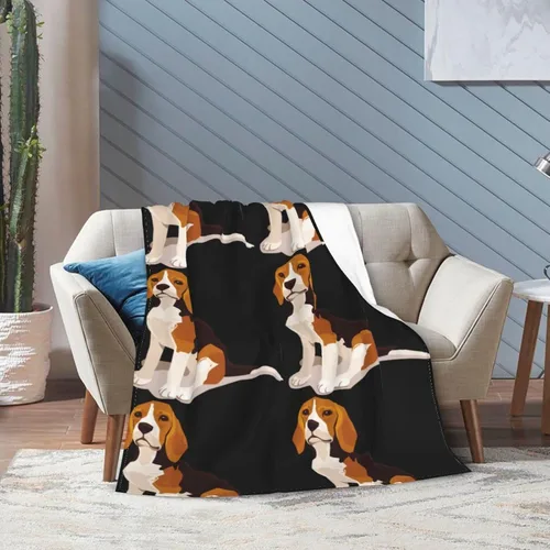 Miniatura 8 de Beagle - Manta temática de 50 x 60 pulgadas, ligera y compacta para plegarse fácilmente, no hace bolitas, resistente a las arrugas y a prueba