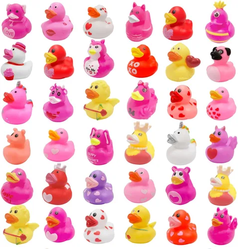 Miniatura 8 de 36 patos de goma de Pascua, accesorios para baby shower, mini patitos de conejo de 2.16 pulgadas, juguetes de baño para niños y niñas, divertidos