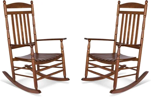 Miniatura 14 de Silla mecedora de madera moderna de Shine Company, balancín de porche ergonómico de asiento ancho, color negro